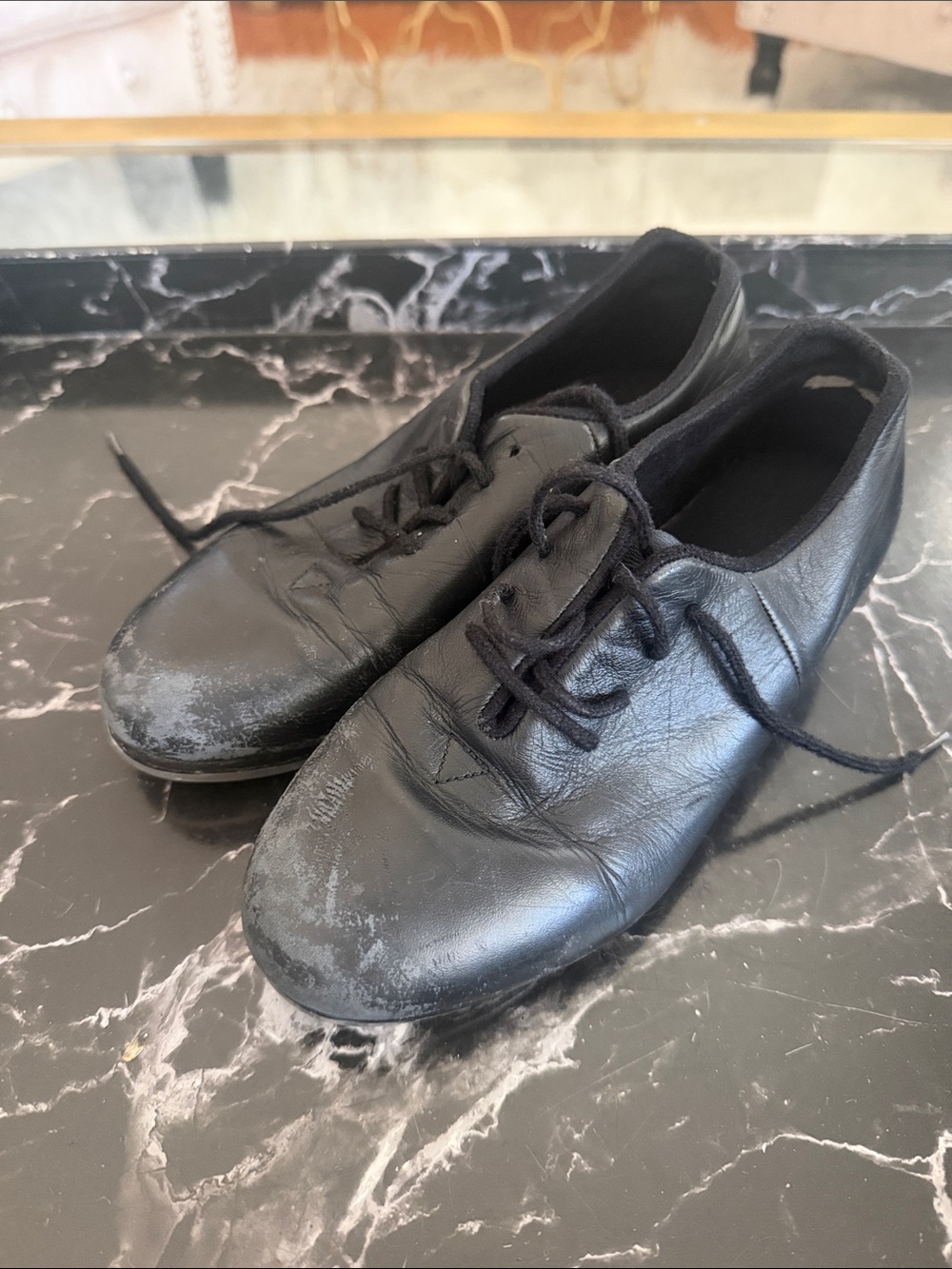Black Leather kids Bloch split sole tap shoes
